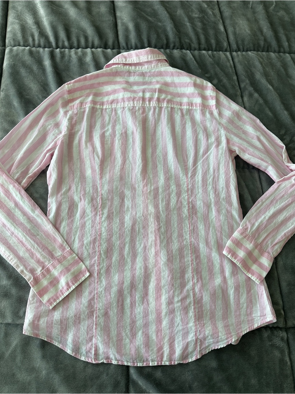 J. Crew Pink and White Striped button down Shirt Lightweight Cotton - Picture 7 of 16